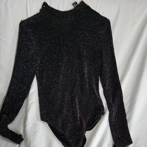 Forever 21 Black Sparkle Bodysuit